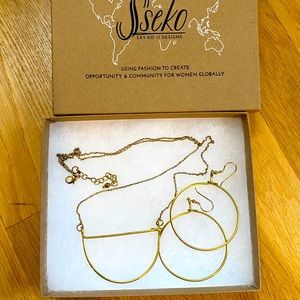 Sseko Brave hoops and half moon necklace